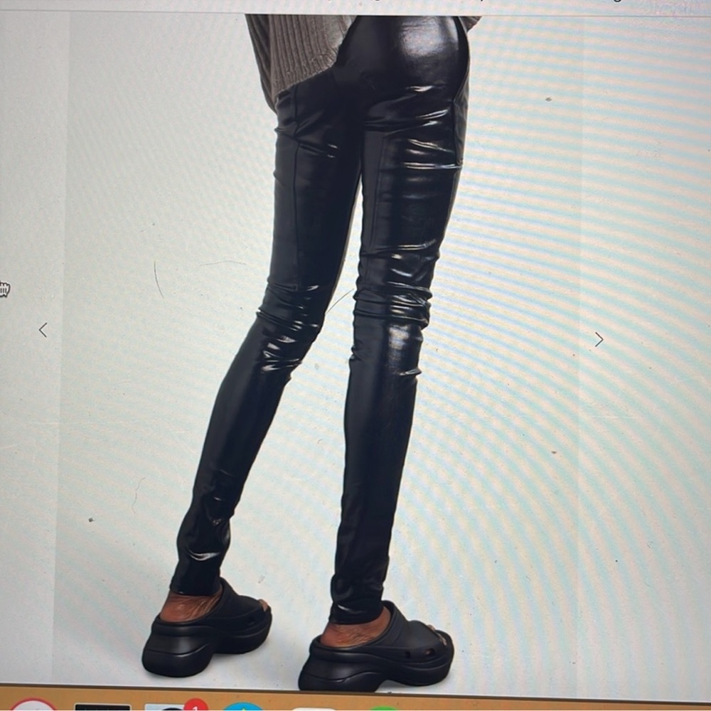 Rick Owens Black Leather Pants - Picture 2 of 9